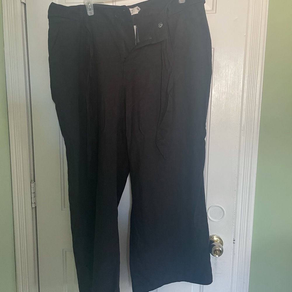 Wide leg linen pant
